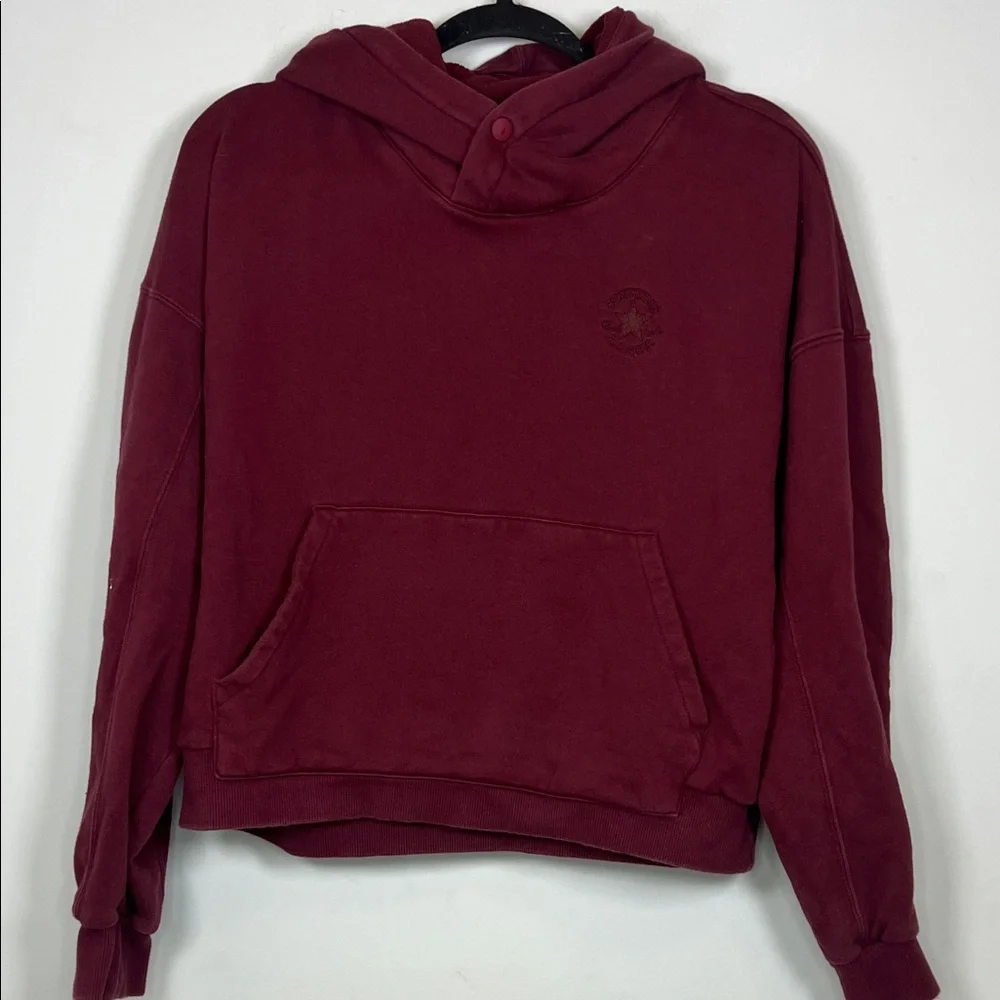 Converse Kids Maroon Red Hoodie Sweatshirt‎ Thick Cozy Warm Girls Size Large